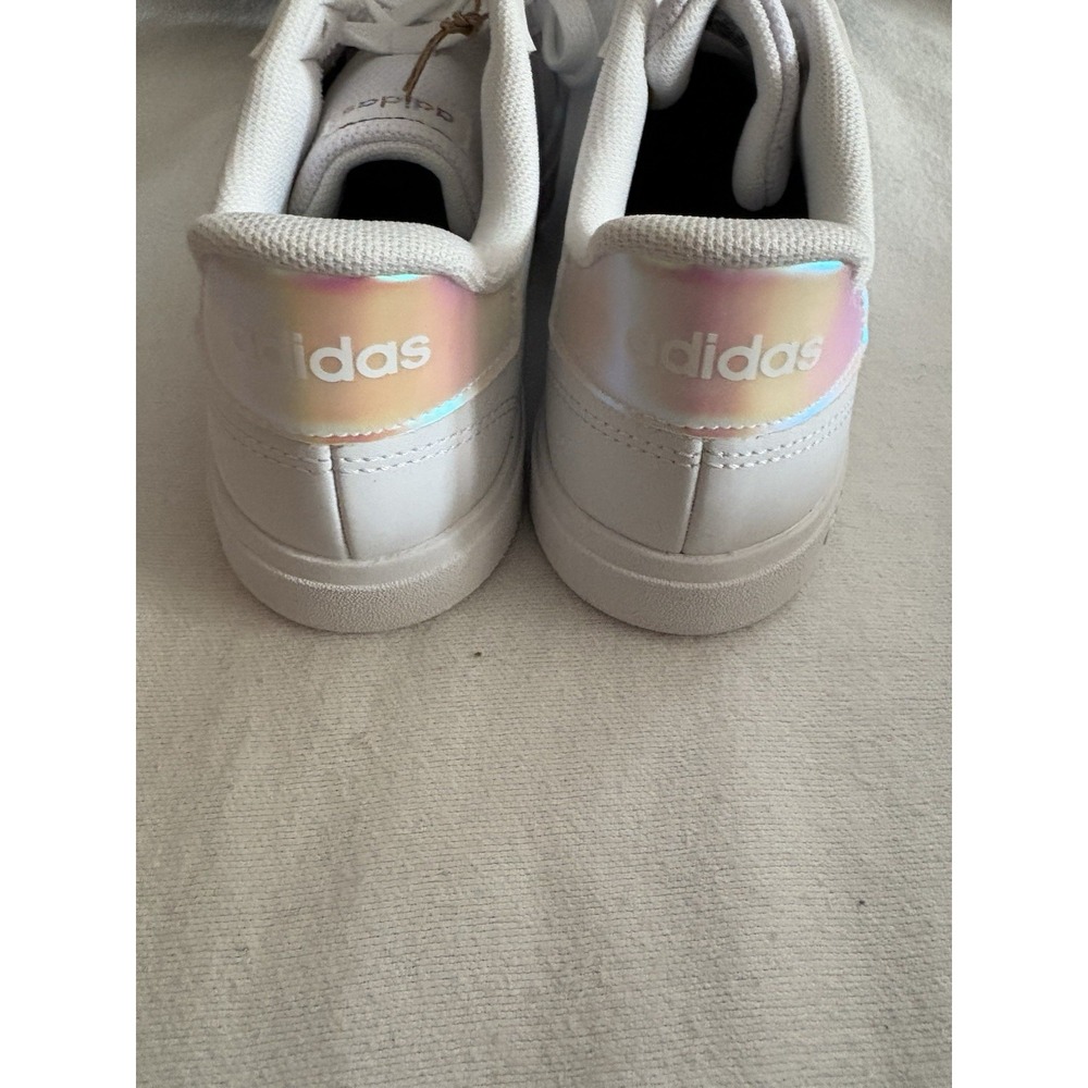 NEW ADIDAS Grand Court 2.0 Shoes Kids Size 4 White & Iridescent GY2326 Adidas - Picture 5 of 10